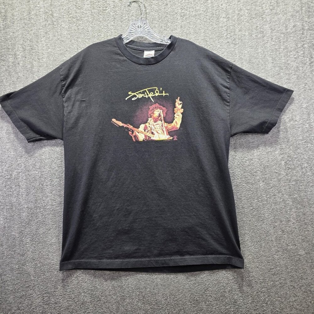Jimi Hendrix Shirt Mens XL Black Graphic Tee Authentic Hendrix Band Rock